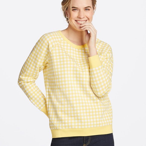 DRAPER JAMES Natalie Sweatshirt in Yellow Gingham Large NWOT Reese Withe… - Picture 5 of 8